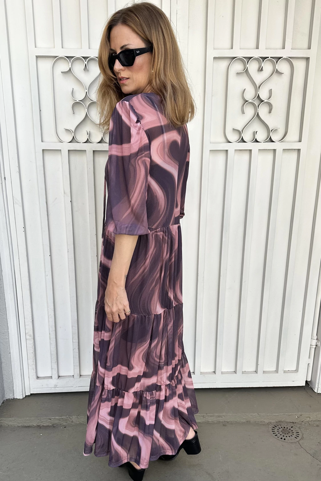 Vestido Tule Mesclado