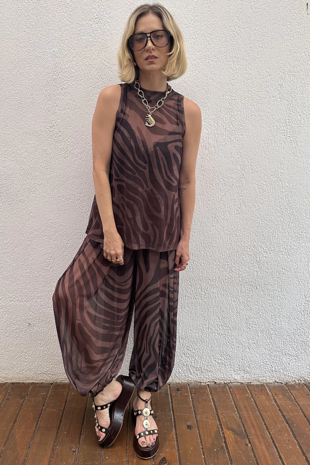 Calça Aladim Tule Animal