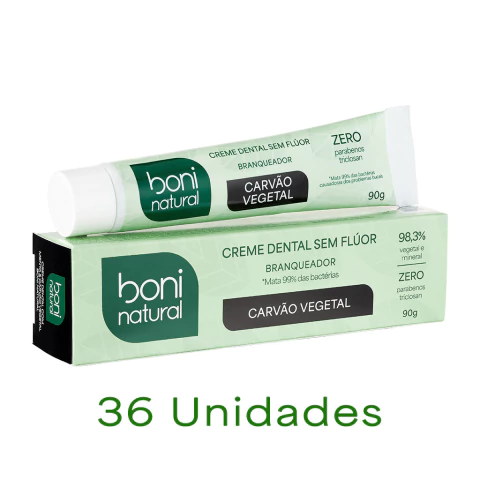 36 Cremes Dentais Menta e Carvão Vegetal 90g - comprar online