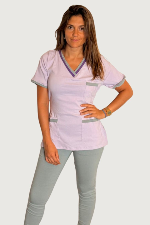 Ambo Lila con Pantalón Gris - comprar online