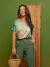 Blusa de malha fria estampada com barra - Adeluci