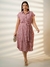 Vestido chemise de tecido risca de giz, midi - Adeluci