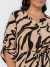 Vestido chemise de tecido (viscose), estampado, manga 3/4 com tira na cintura
