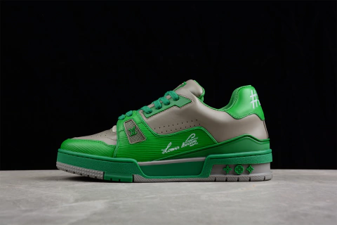Louis Vuitton Trainer Green And Grey