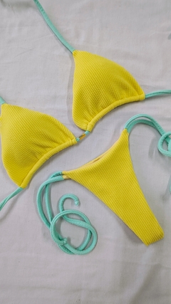 BIQUÍNI LACINHO ANARRUGA AMARELO +VERDE ÁGUA - A MAR SUN BEACH