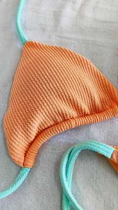 BIQUÍNI LACINHO ANARRUGA LARANJA +VERDE ÁGUA - A MAR SUN BEACH
