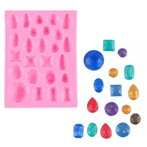 Molde silicona gemas varias rectangular