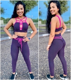 Conjunto Top e Legging Empina BB Poá Pink