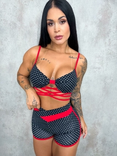 Top Poá com Vermelho - WORKOUTFITBRAZIL