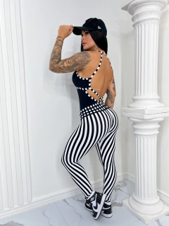 Black and White Striped Jumpsuit - buy online