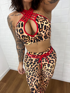 Conjunto Top e Legging Empina Bumbum Animal Print Onça na internet