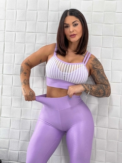 Conjunto Top e Legging Empina Bumbum Wonder Lilás - WORKOUTFITBRAZIL