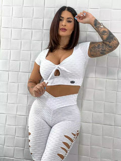Top Rasgo Brocado Branco