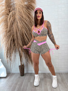 Butt Scrunch Top and Short Set Jaguar with Rose - buy online