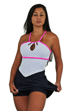Vestido Fitness Poá Branco e Preto - comprar online