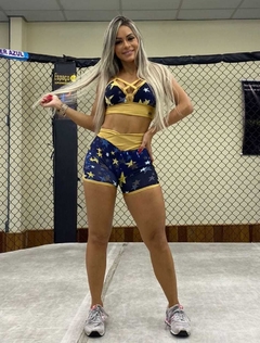 Conjunto Top Babado e Short Empina BB Estrela com Dourado - comprar online