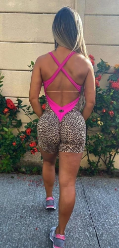 Macacão Curto Empina BB Onça com Rosa na internet