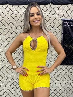 PUSH UP JUMPSUIT SHORT SEXY BACK WAVE YELLOW AND JAGUAR on internet