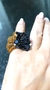 Anel dedinho, ajustável, 2 tons preto e marrom acobreado,strass centro, ARO 12 a 14 ajustável. - comprar online