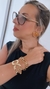 Pulseira seis elos grandes, banho ouro, fecho magnético, 17cm. - comprar online