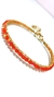 Tornozeleira riviera em crochê e cristais swarovski, 22cm + extensor 8cm. - comprar online