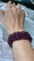 BRACELETE MODELO CRAVO, CROCHÊ, VIDRILHOS TCHECOS UVA, FECHO MAGNÉTICO.