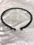COLAR CHOKER/TIARA CABELO RIGIDO EM CROCHÊ FIO METAL, VIDRILHOS TCHECOS PRETOS, COM PONTEIRA GOTA CRISTAIS.