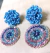 Brincos em crochê fio metal cravo e mandala, vidrilhos tchecos color, 6cm. - comprar online