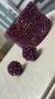 Conjunto crochê fio metal e vidrilhos tchecos vinho/bordo (aurora boreal). - comprar online