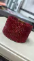 Bracelete em crochê fio metal e vidrilhos tchecos vermelho marsala, fecho magnético. na internet