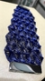 Bracelete renda leque 6,5 cm largura, em crochê fio azul marinho, fecho magnético. - Silvia Ferraz Crochet Luxo
