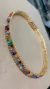CHOKER/PULSEIRA CROCHÊ DUAS VOLTAS CRISTAIS SWAROVSKI COLOR, 8 ML LARGURA, FECHO MAGNÉTICO. - Silvia Ferraz Crochet Luxo