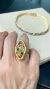 Imagem do CHOKER/PULSEIRA CROCHÊ DUAS VOLTAS CRISTAIS SWAROVSKI COLOR, 8 ML LARGURA, FECHO MAGNÉTICO.