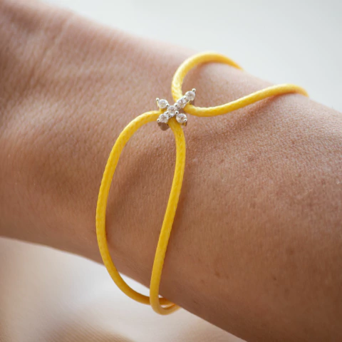 Pulseira Cordão Cruz Prata 925