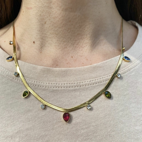 Colar Malha Pedras Anita - comprar online