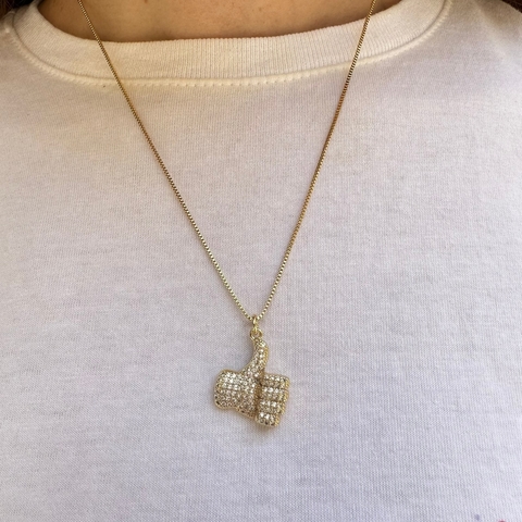 Colar Hand Cravejado Com Zircônia