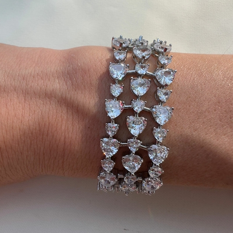 Bracelete Com Zircônia De Coração