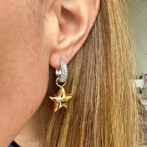 Brinco Argola Pingentes Com Zircônia E Banho Ouro - comprar online