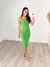 VESTIDO MIDI CANELADO VERDE ISADORA - comprar online