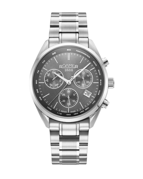 Reloj Crono Roamer Pro Crono para Caballero - Malla Acero Dial Gris con blanco 42mm - comprar online