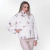 Cotton candy fur coat with pocket and high collar, comfortable for women. From Fabiane Frank Fur and Shop, warm for the cold of autumn winter 2024 2025. Front closed white and pink