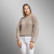Beige Fendi cropped sweater in knit fabric, soft cashmere, with a woven detail in natural rabbit fur. Women's piece by Fabiane Frank, warm for cold weather. Fall Winter 2025 2026. Gramado. Shop online at Fur Shop.