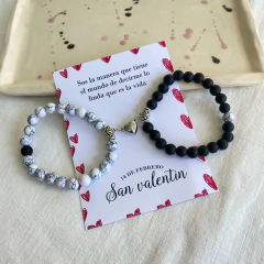Pulsera distancia con corazones imantados