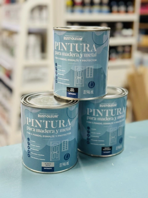 Pintura para madera y metal base agua 946ml Rust Oleum