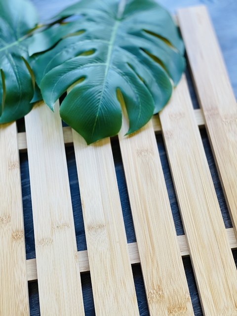 Alfombra de baño rígida de bambú - comprar online