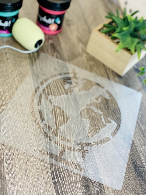 Stencil globo terráqueo