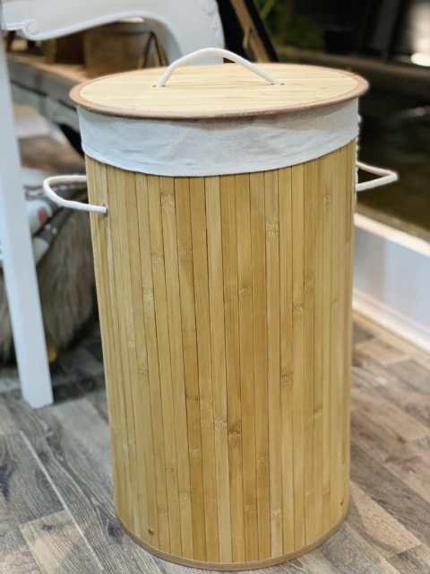 Cesto plegable de bambú redondo - comprar online