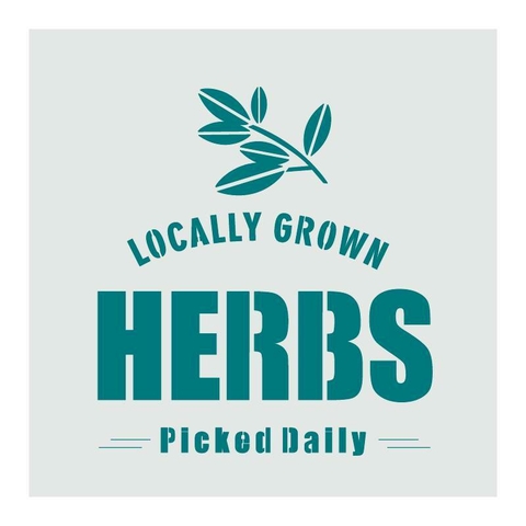 stencil herbs hyn laser 20X20 STE 024