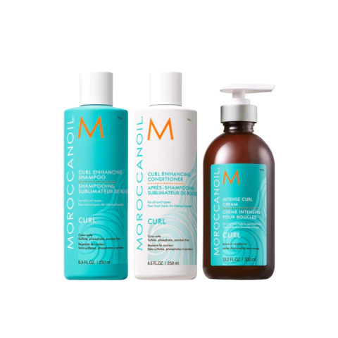 Combo Chico Moroccanoil Rizos Shampoo + Acondicionador + Crema Intensa