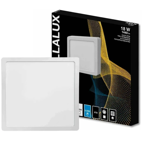Plafón led cuadrado 18w 22cm 6500°K 1440lm marco blanco Bellalux Osram®